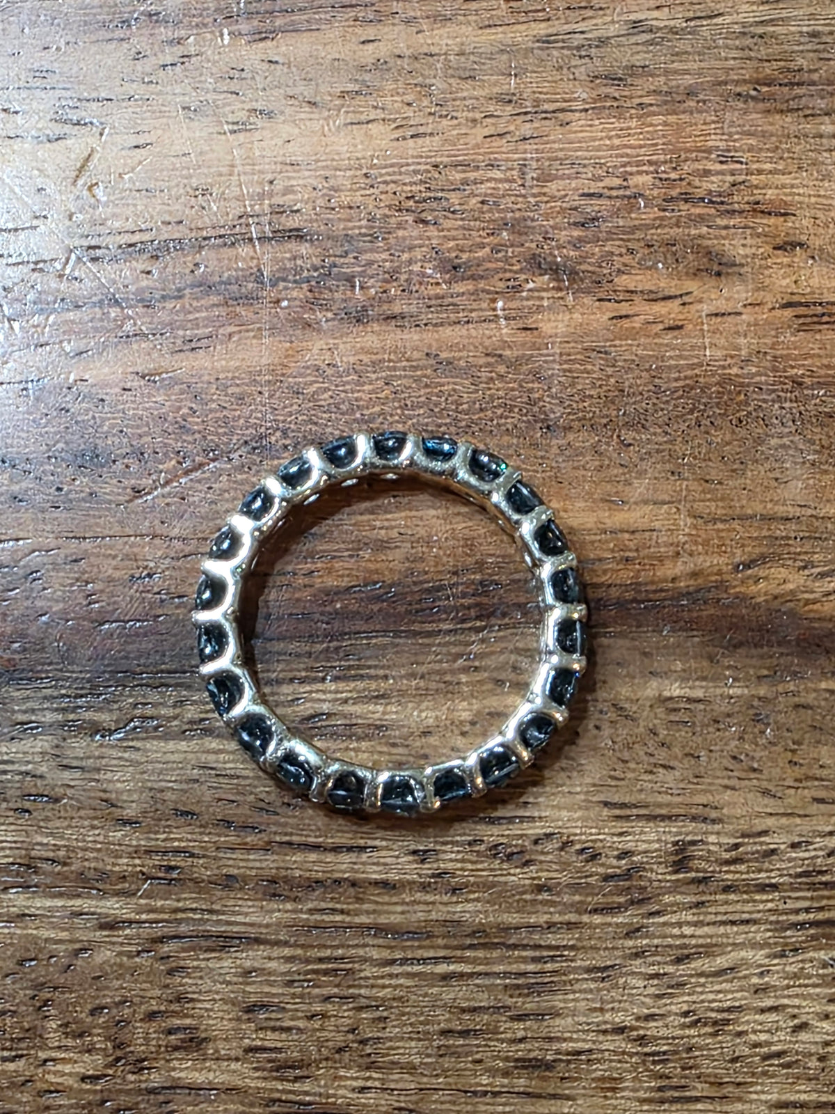 Estate 14k White Gold Blue Diamond Eternity Band Ring, 2.10ctw