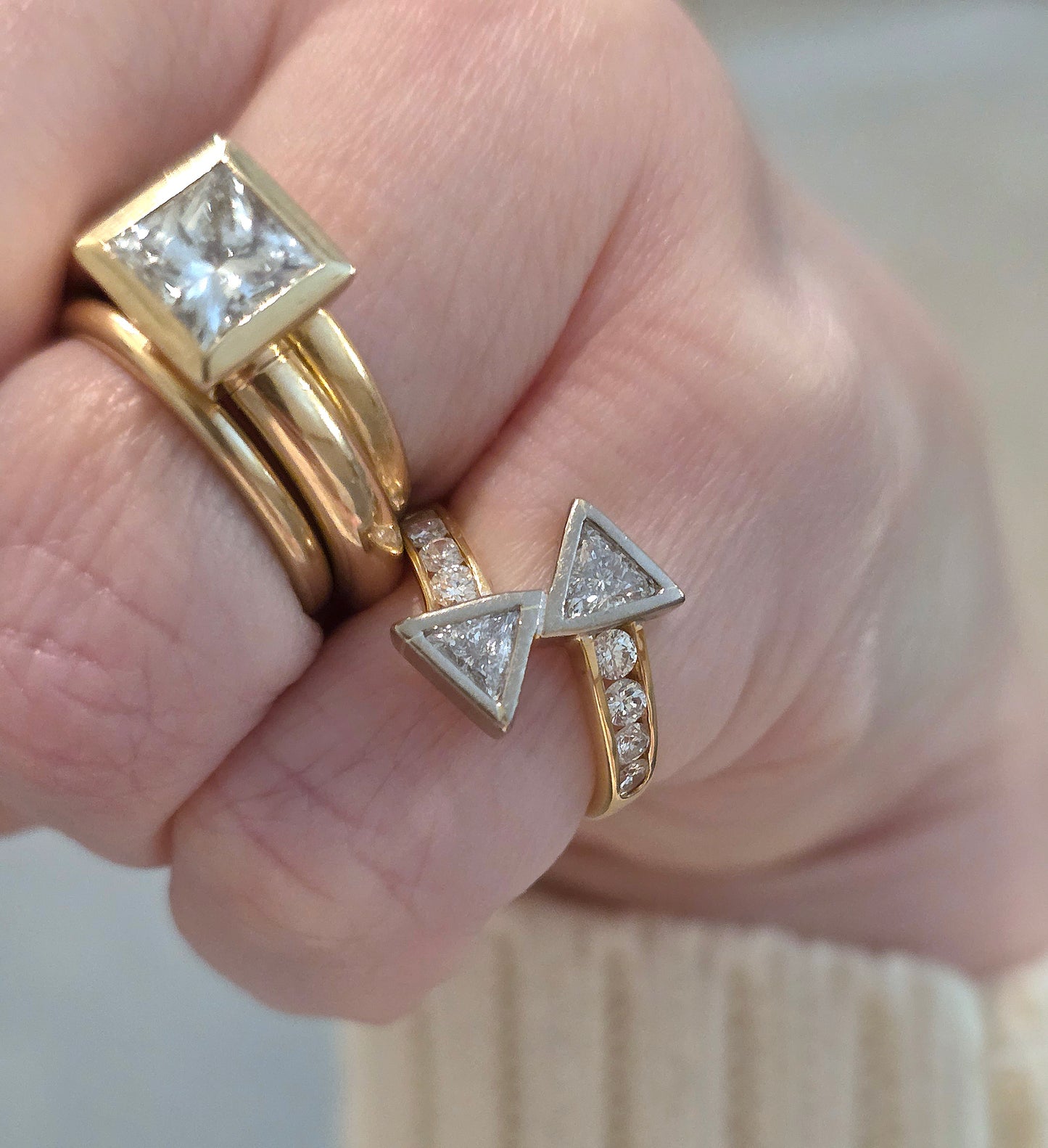 Vintage 18k Diamond Arrow Ring