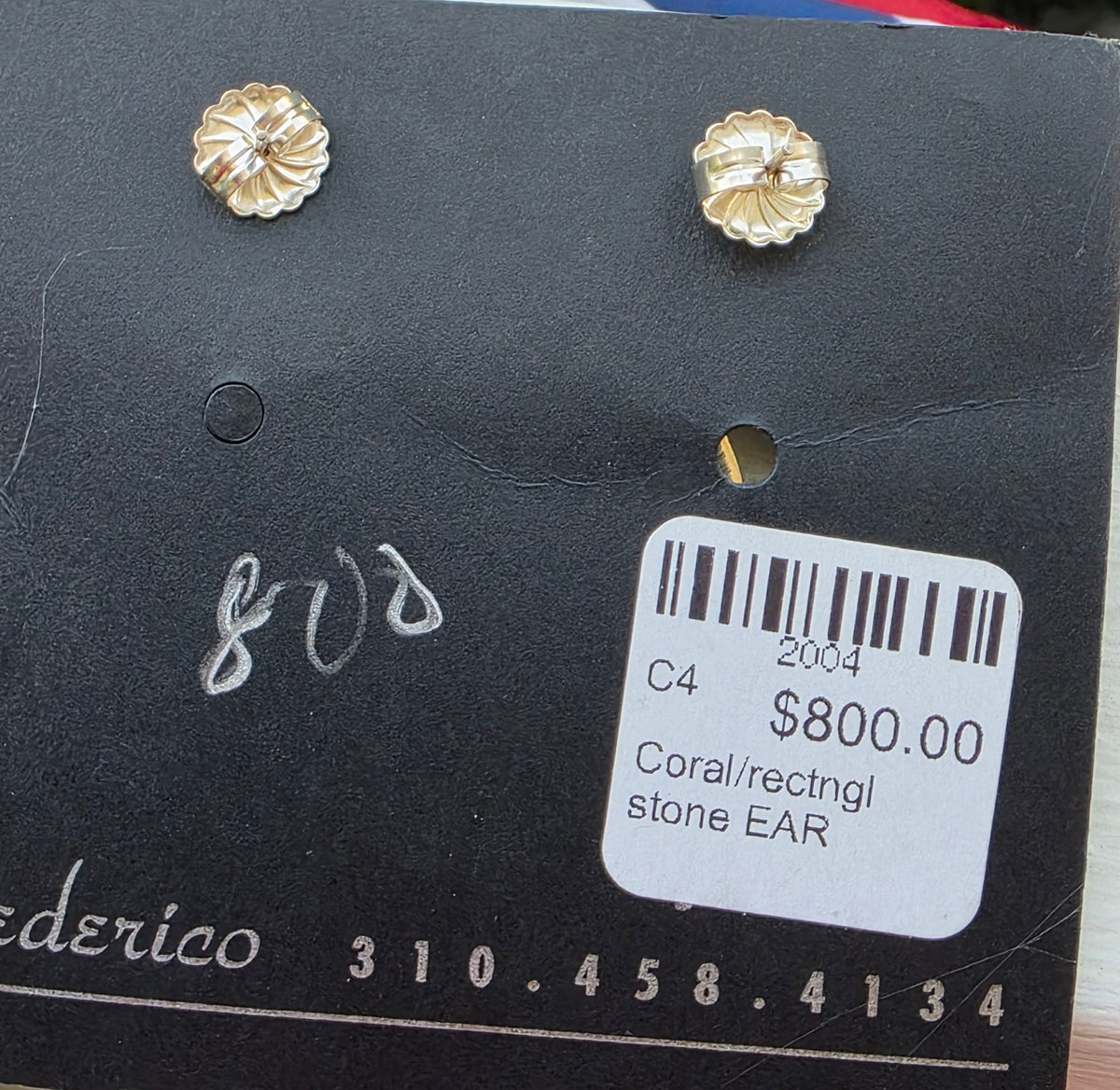 Federico Jimenez Oaxaca Sterling Silver Mediterranean Coral Earrings