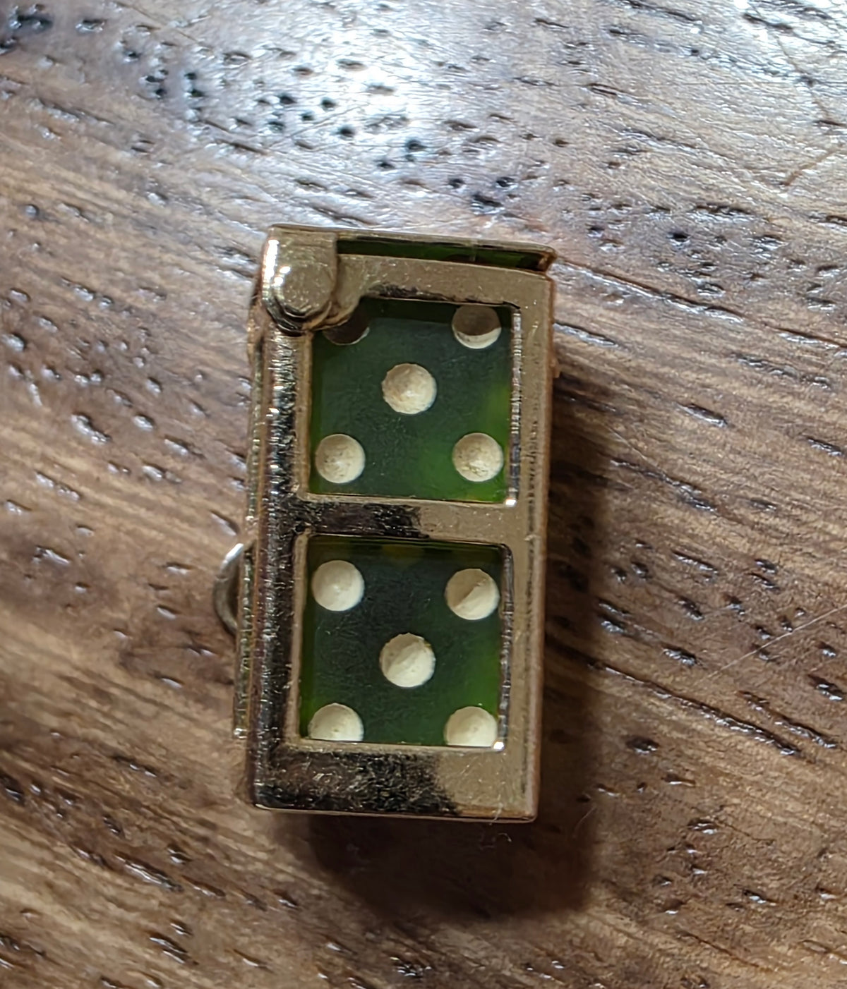 Vintage 14k Gold Bakelite Dice Charm