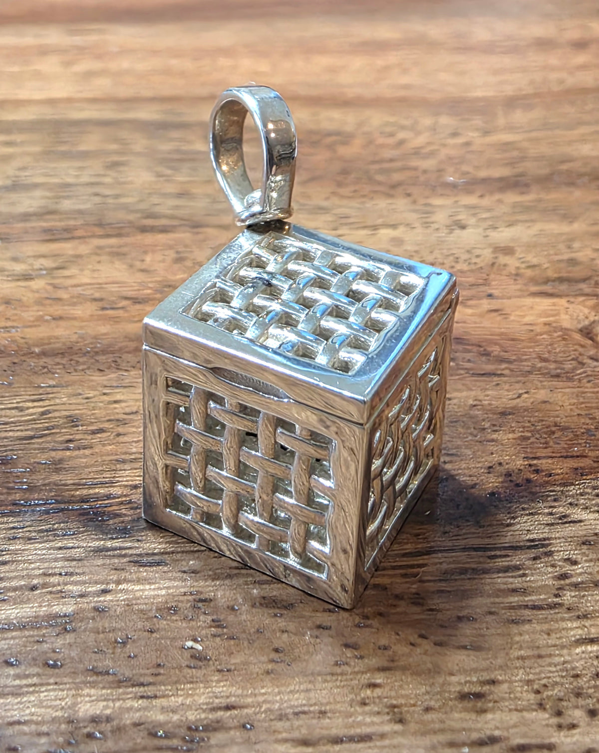 Marla Aaron Sterling Silver "All Screen Box" Fragrance Pendant