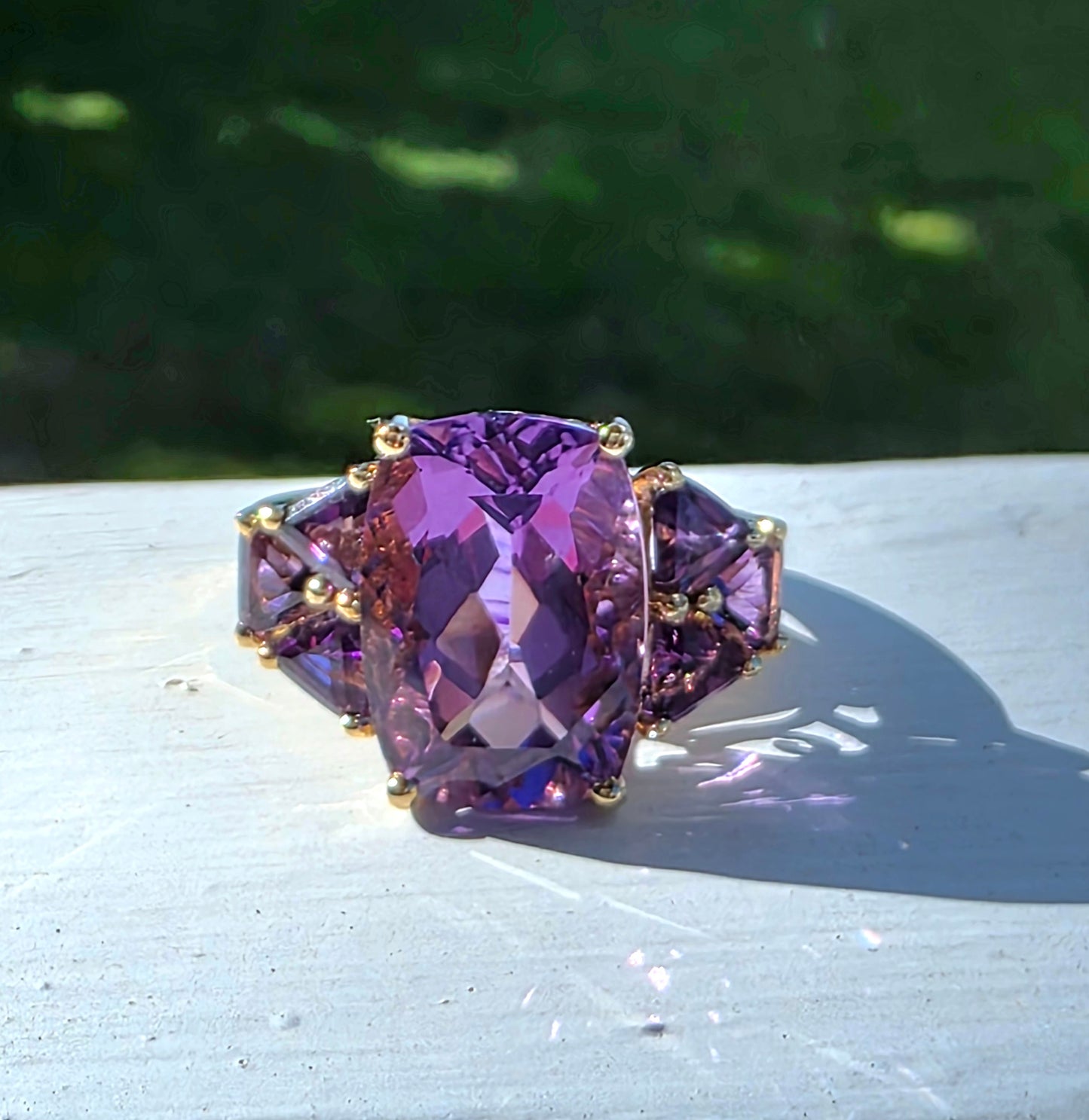 10k Yellow Gold Amethyst Cocktail Ring