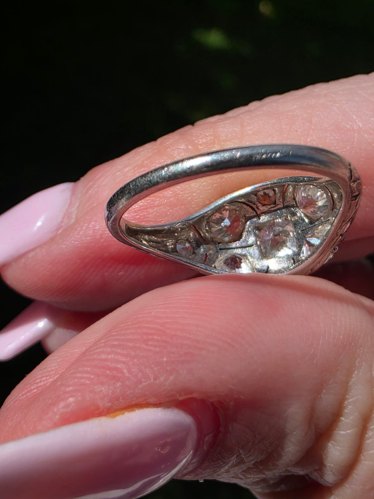 Art Deco Platinum Old Euro Cut Diamond Ring