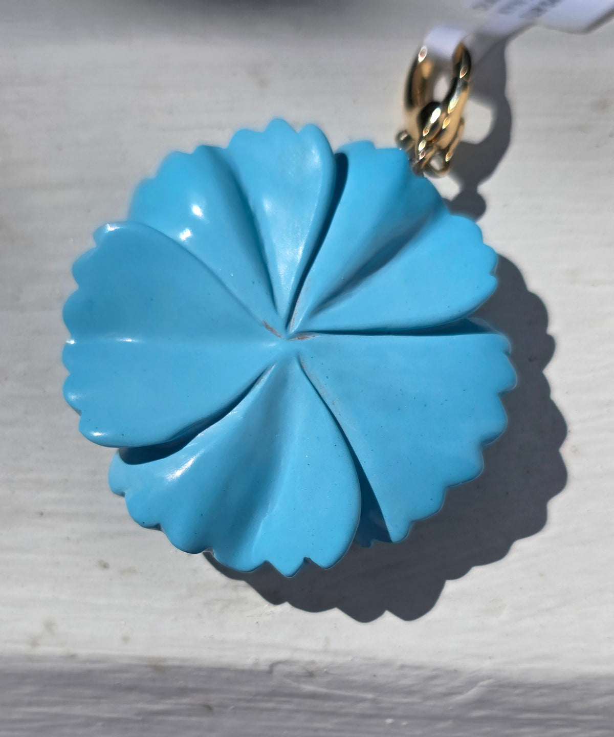 Turquoise & Kyanite Flower Pendant
