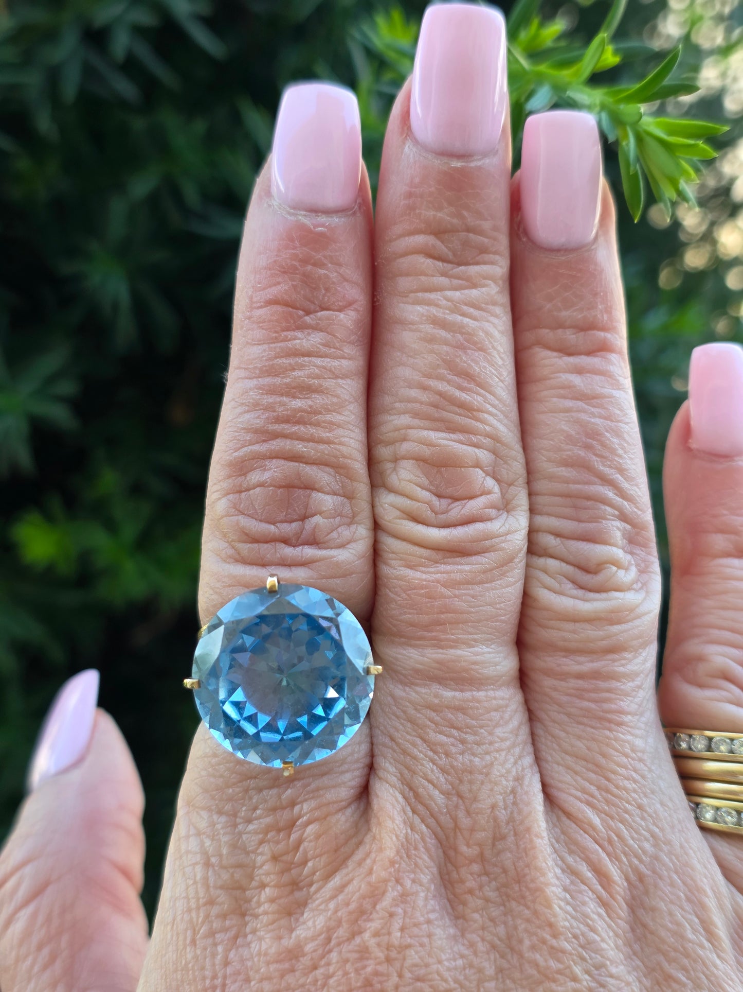 Vintage 10k Large Topaz Cocktail Ring