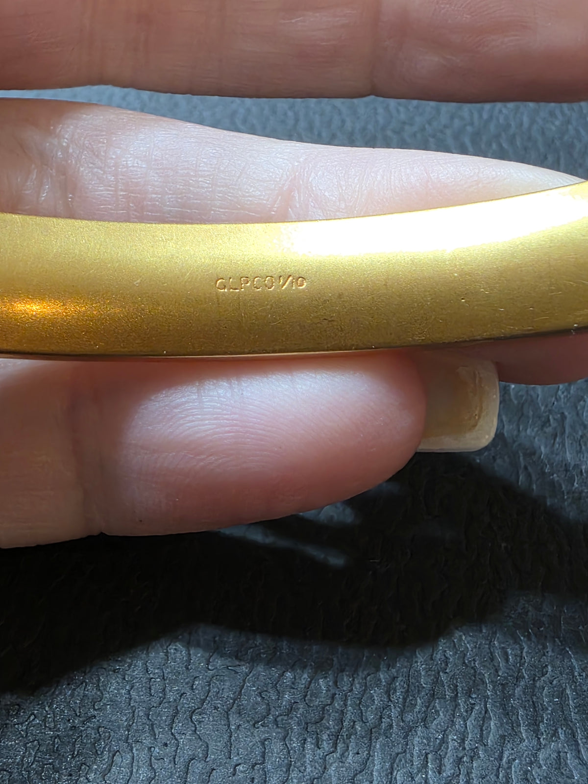 Antique GLP Co 1/10 Gold Filled Bangle Bracelet Enamel Floral George L Paine