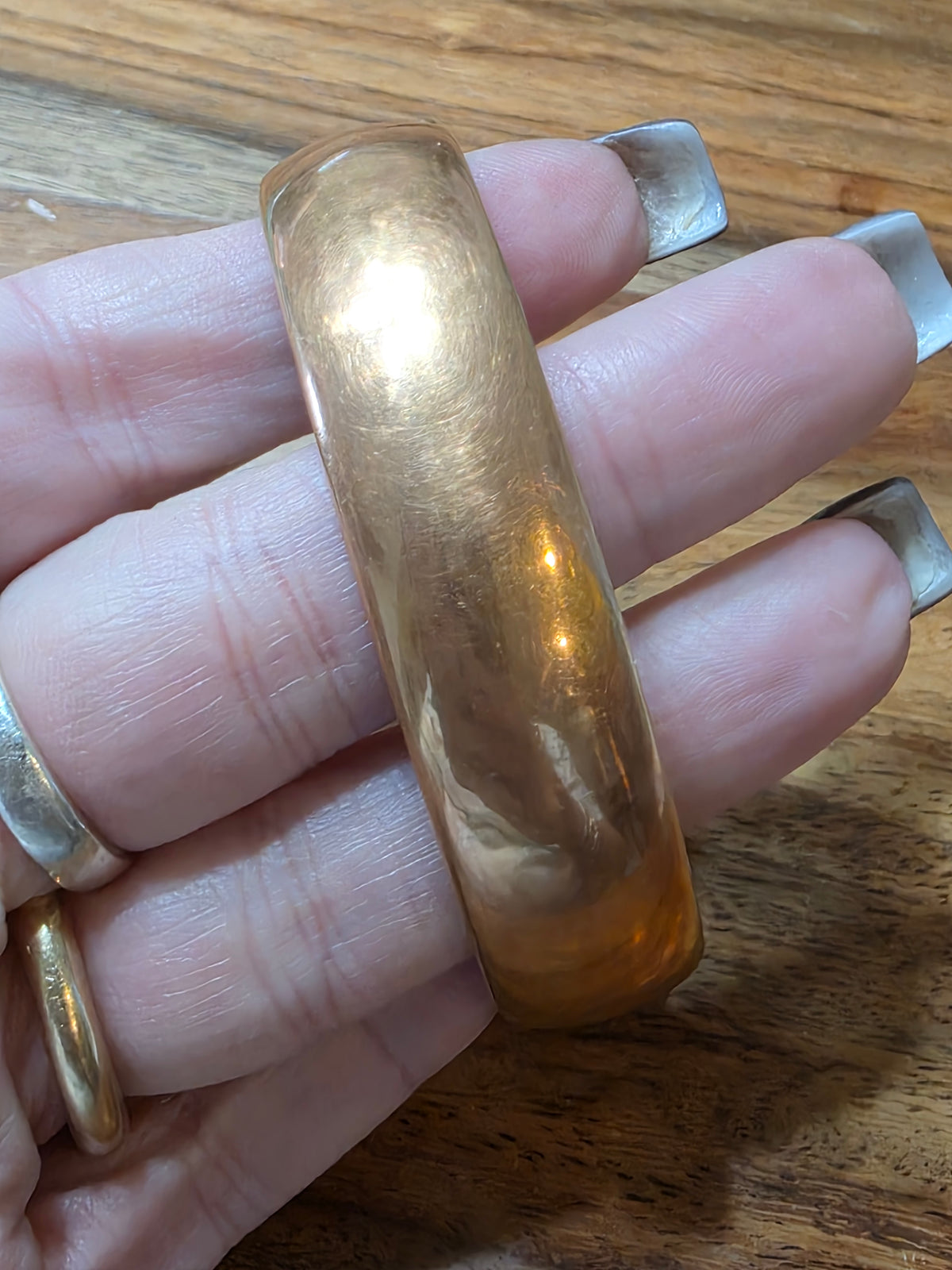 Antique Gold Filled Half Solid Sweetheart Expansion Bracelet Carmen D.F.B. Co