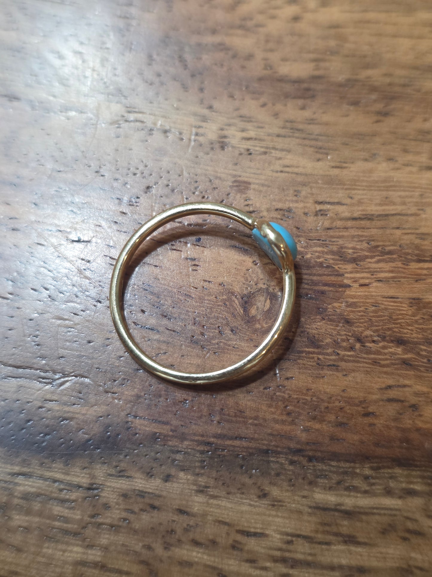 Sweet 14k Gold Turquoise Cabochon Ring