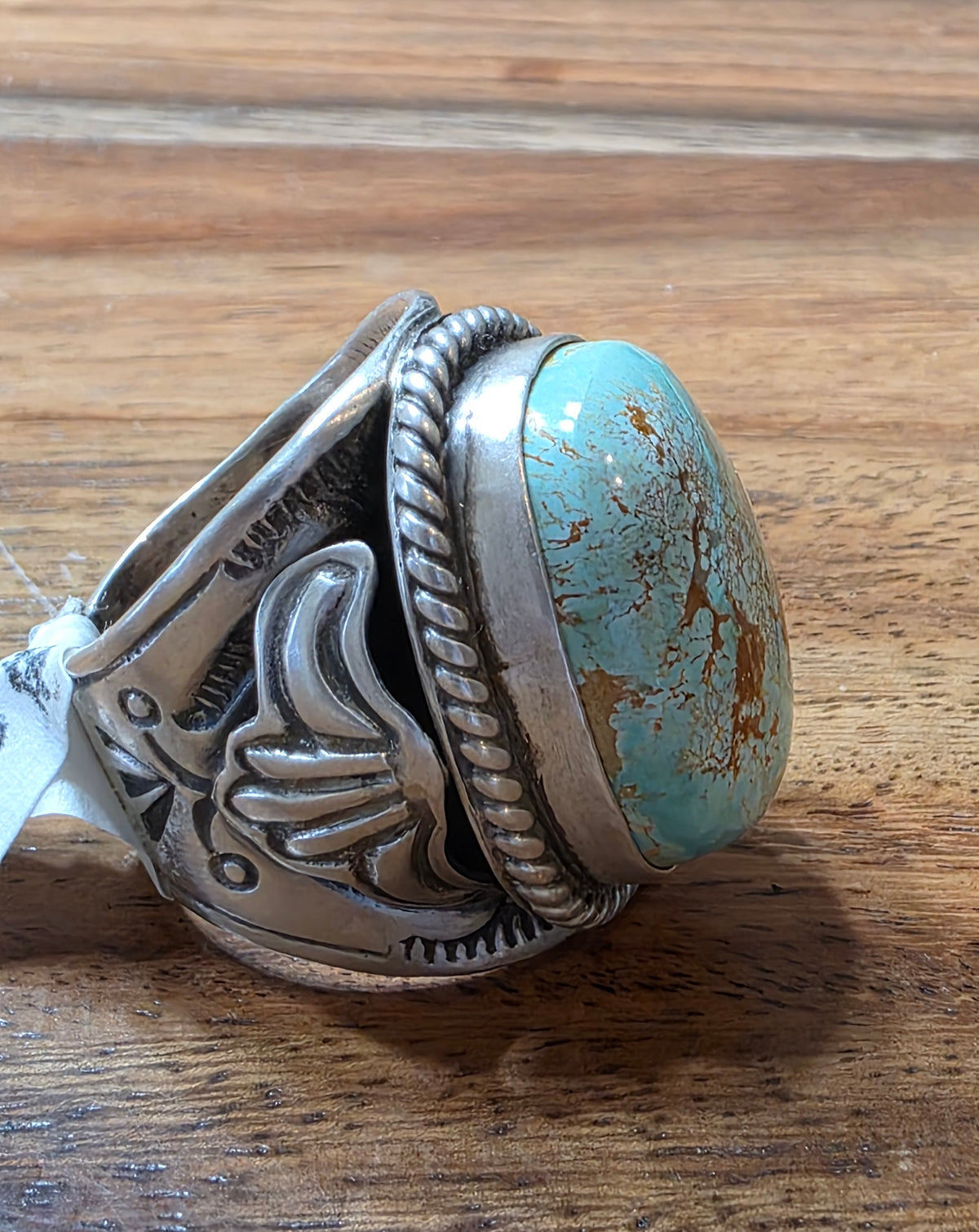 Navajo Lorenzo James Royston Turquoise Ring, Bold, Ornate