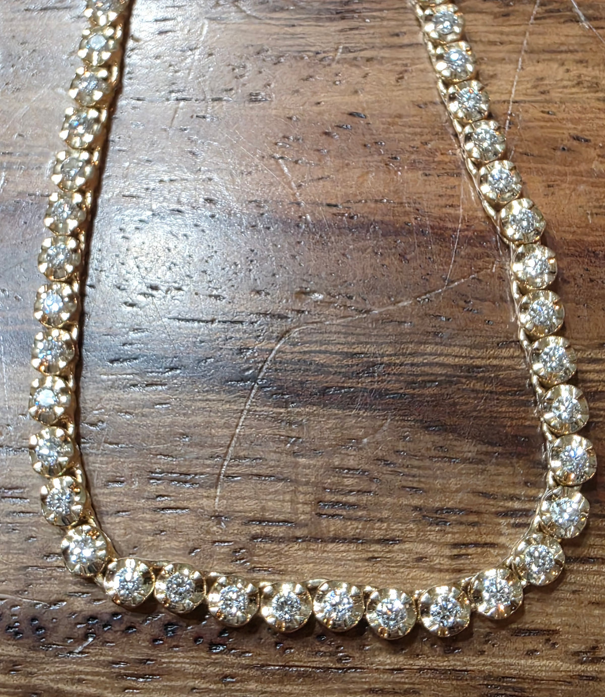 Diamond Half Tennis Necklace, 1.8ctw, 14k Yellow Gold