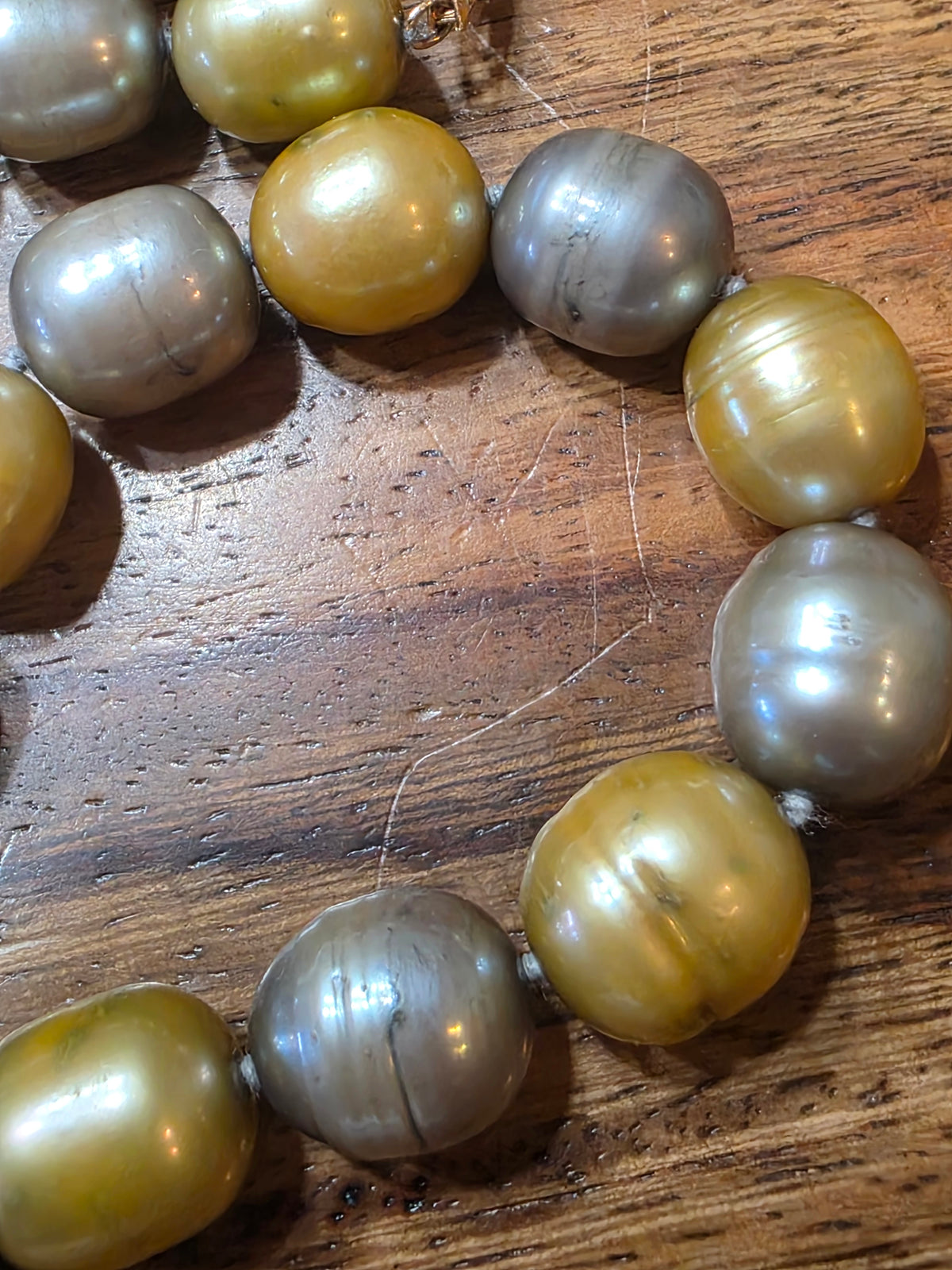 Estate 14k Gold Baroque Pearl Necklace