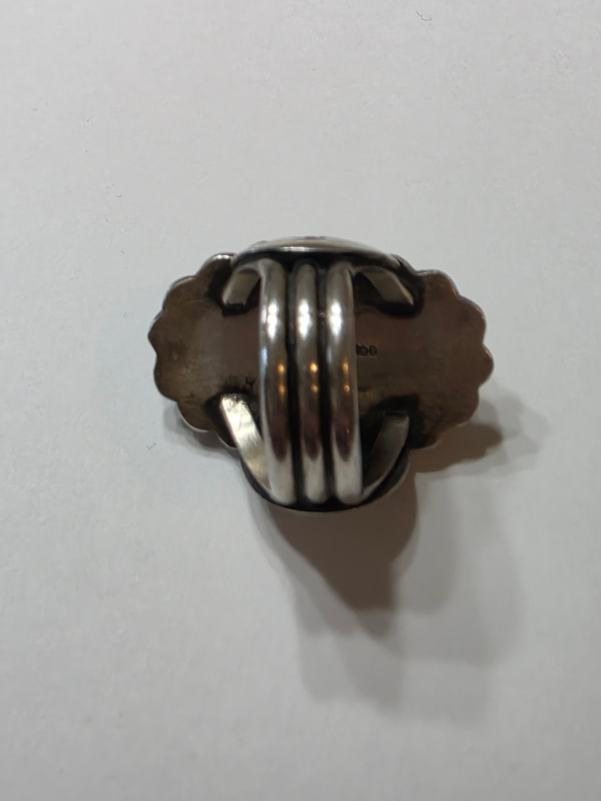 Navajo Paul Livingston Sterling Silver Rhodonite Ring, Size 8.25
