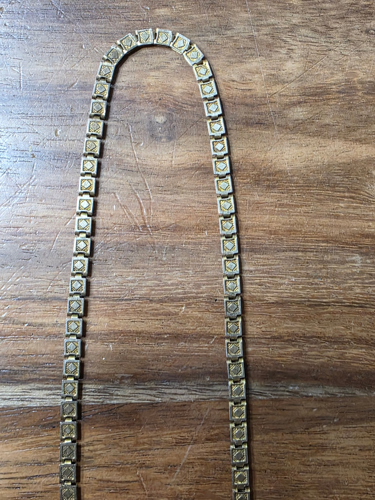 Antique Gold Filled Multi Color Paste Stone Book Chain Necklace