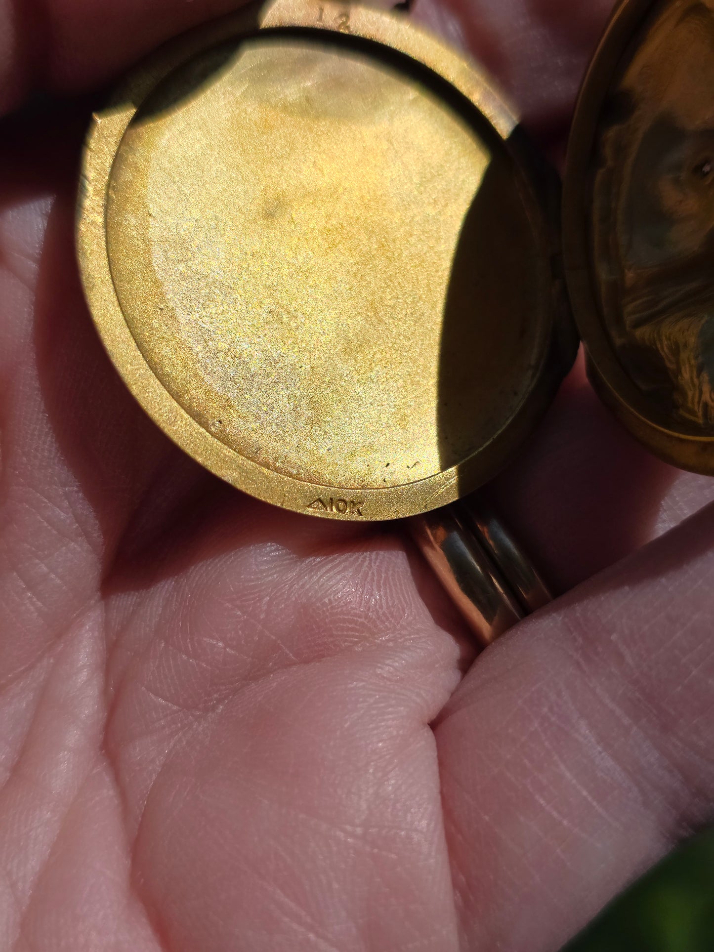 Large Antique 10k Gold Roaring Lion Locket with Diamonds and Garnet
