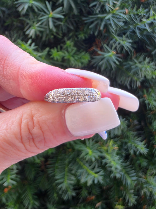 Art Deco Platinum Double Row Diamond Ring