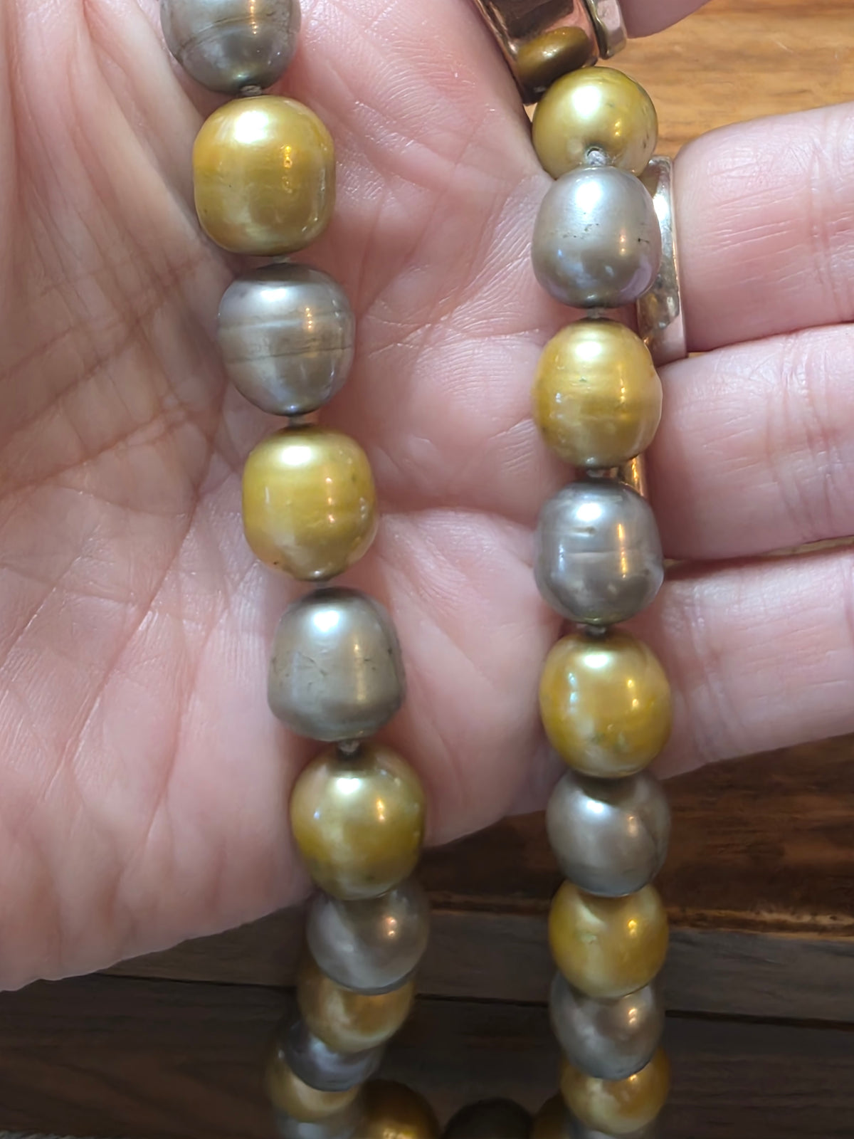 Estate 14k Gold Baroque Pearl Necklace
