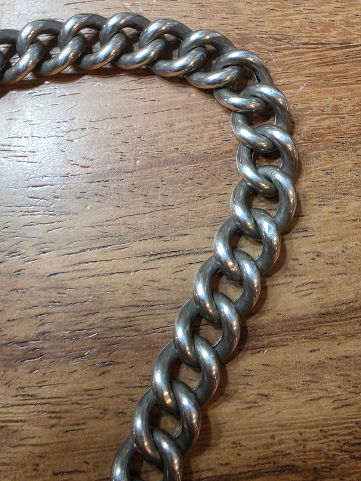 Antique Art Nouveau 800 Silver Gibson Girl Charm Bracelet, Curb Chain