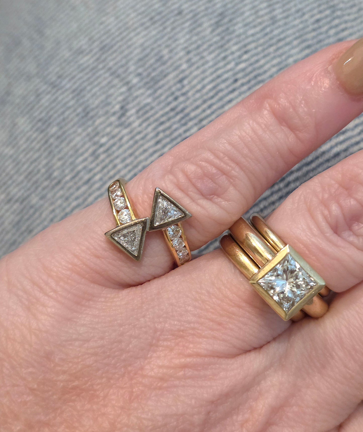 Vintage 18k Diamond Arrow Ring