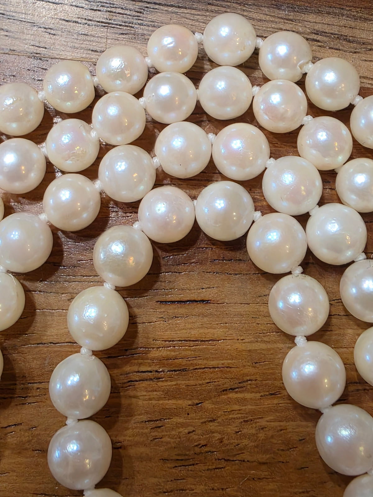 Vintage 14K Yellow Gold 6mm Cultured Pearl Matinee Necklace (22")