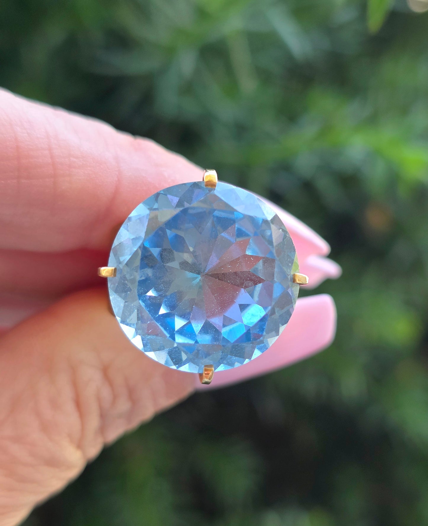 Vintage 10k Large Topaz Cocktail Ring