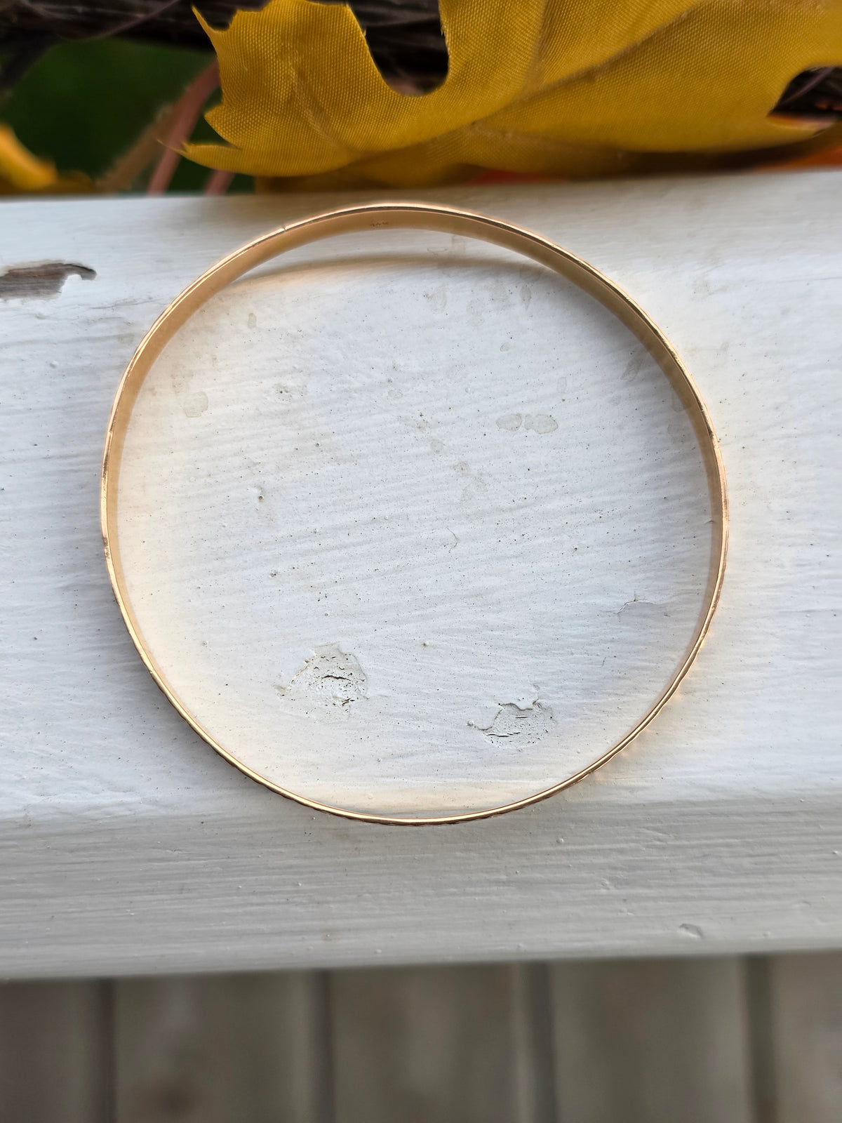 Vintage 14k Gold Patterned Bangle Bracelet - 6mm, 11.4 Grams