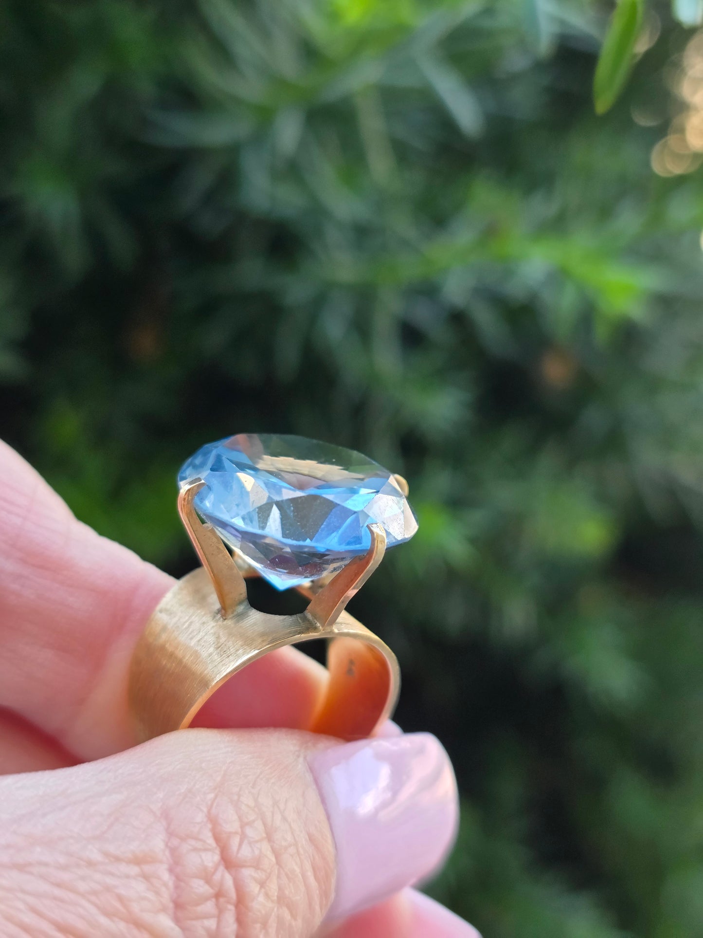 Vintage 10k Large Topaz Cocktail Ring