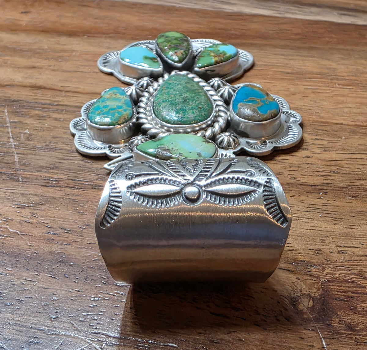 Navajo Charles Johnson Sonoran Gold Turquoise 925 Sterling Thunderbird Pendant