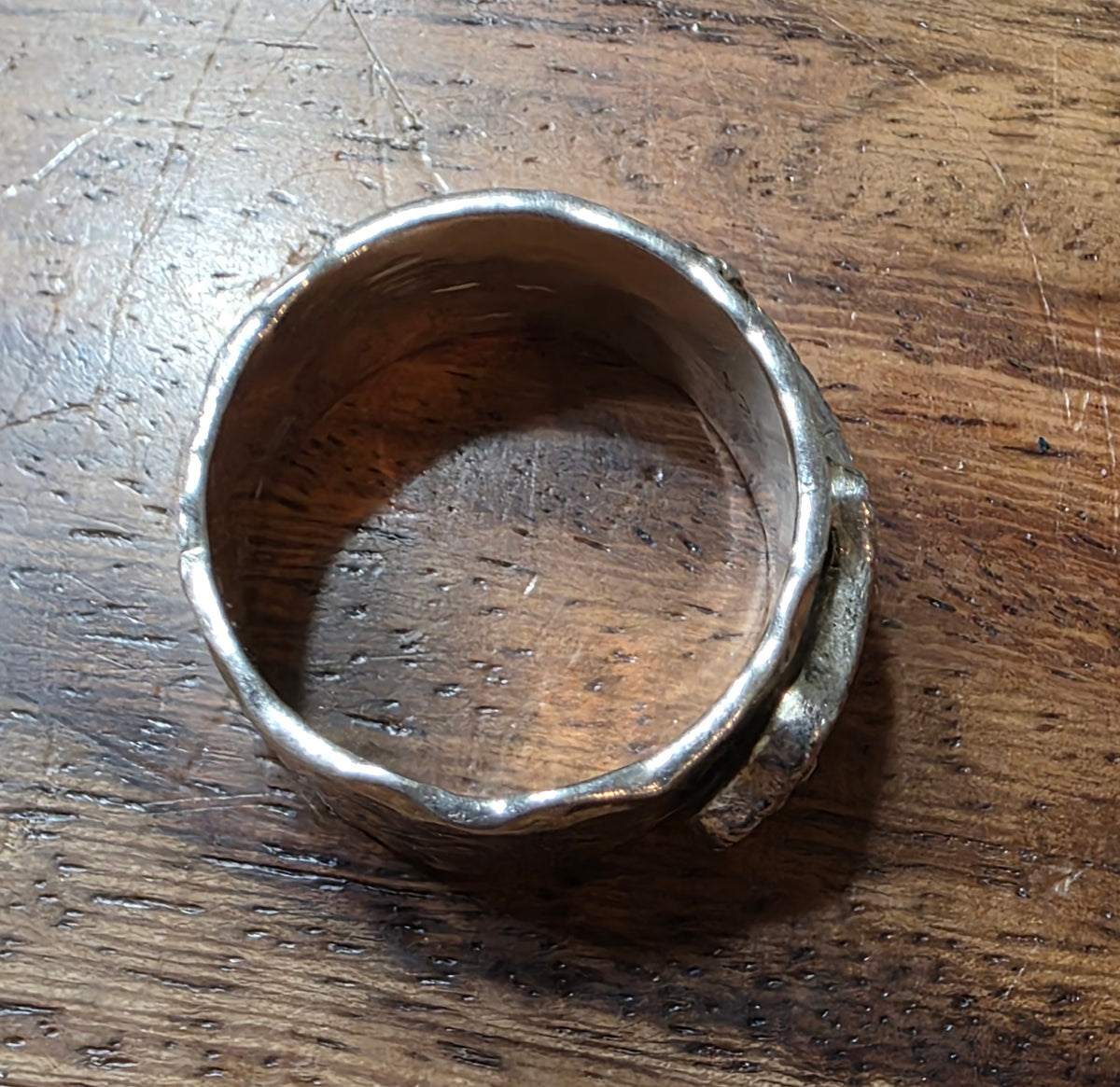 Artisan Hand-Crafted Richard Schmidt Hammered Sterling Electric Guitar Band Ring