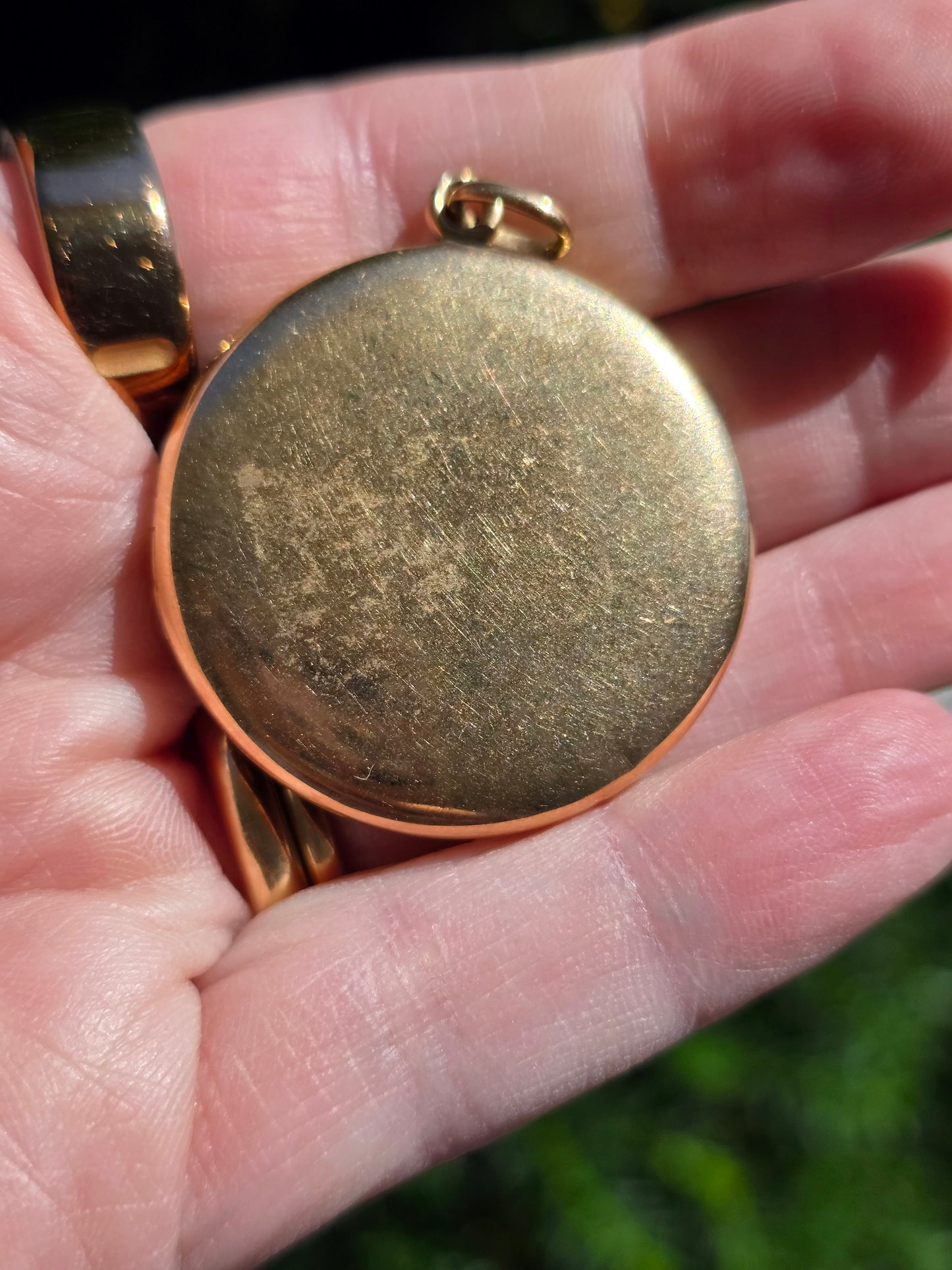 Large Antique 10k Gold Roaring Lion Locket with Diamonds and Garnet