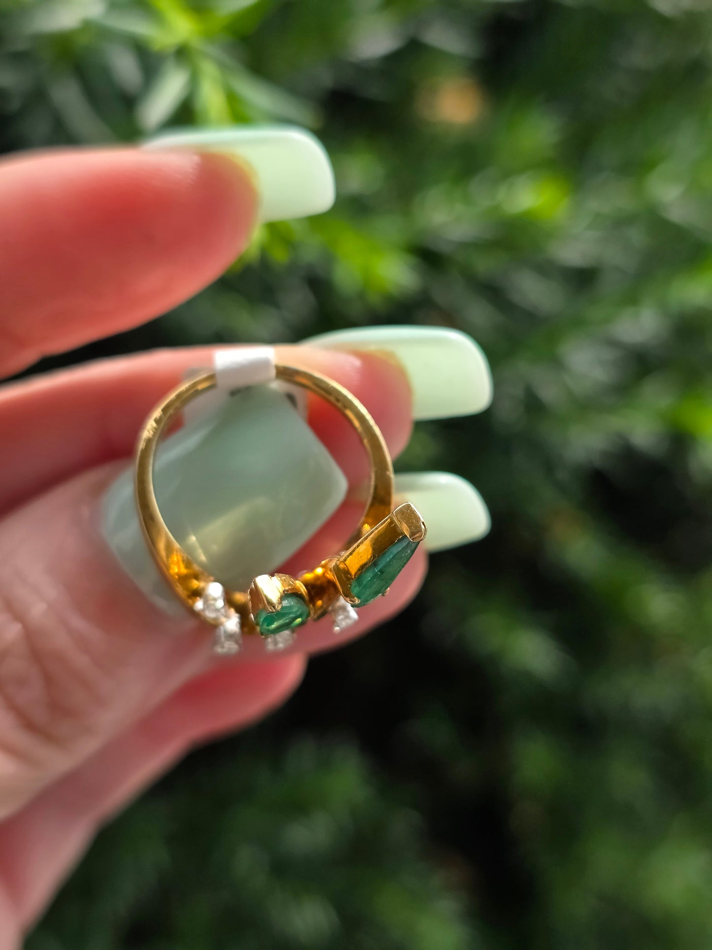Vintage 18k Emerald and Diamond Ring