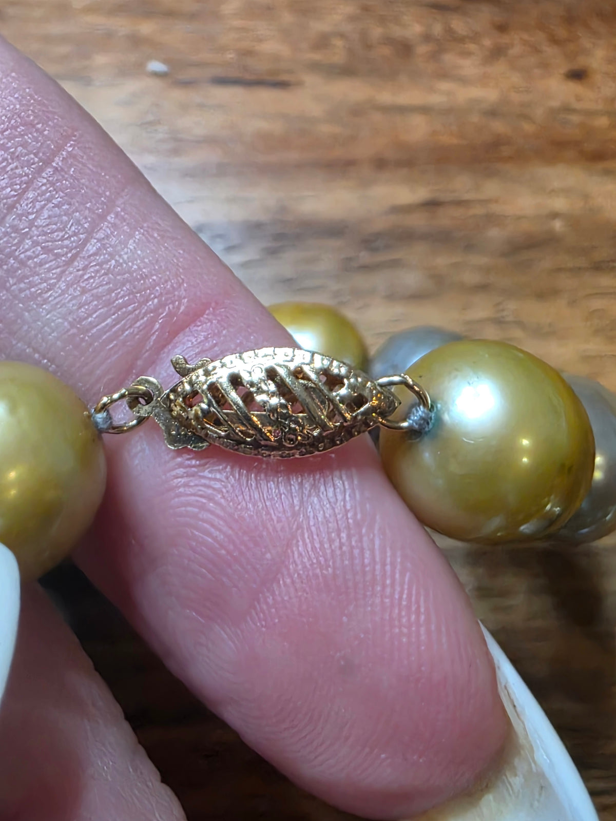 Estate 14k Gold Baroque Pearl Necklace