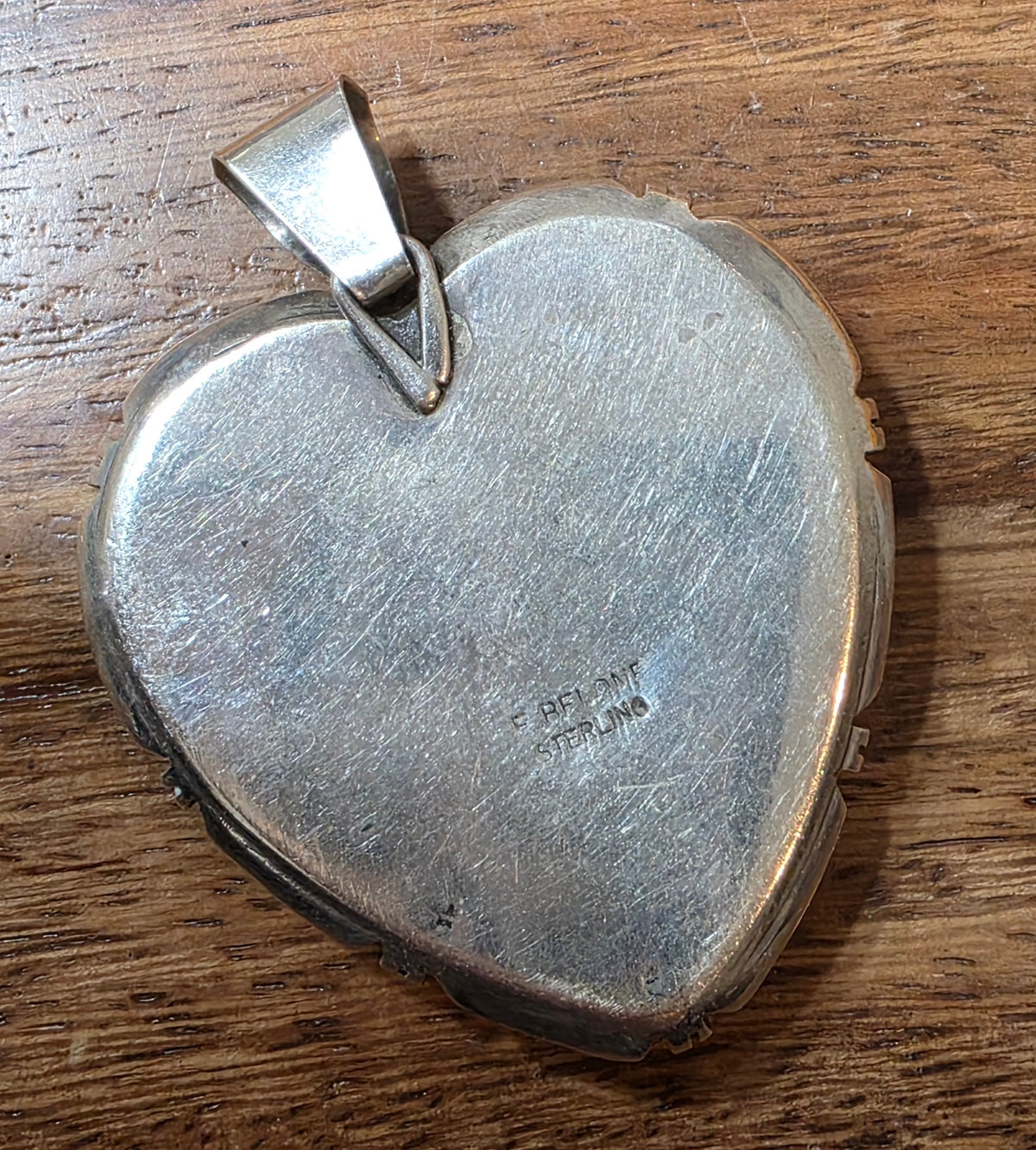 Navajo Eugene Belone Purple Spiny Oyster Sterling Silver Heart Pendant Signed