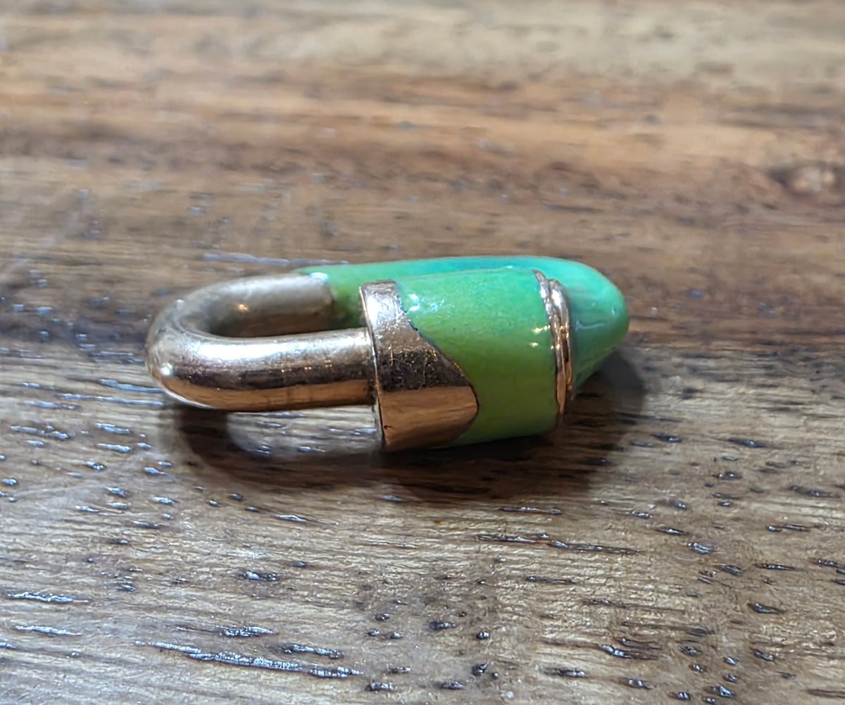 Marla Aaron 14K Rose Gold Enamel Vert Chubby Babylock