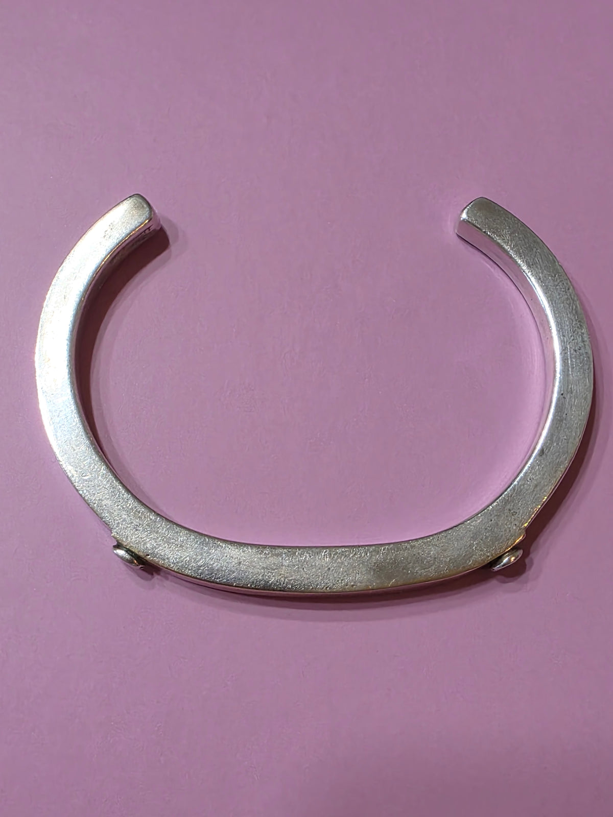 Vtg M&J Savitt Sterling Silver 14K Gold Industrial Screw Cuff Bracelet Signed