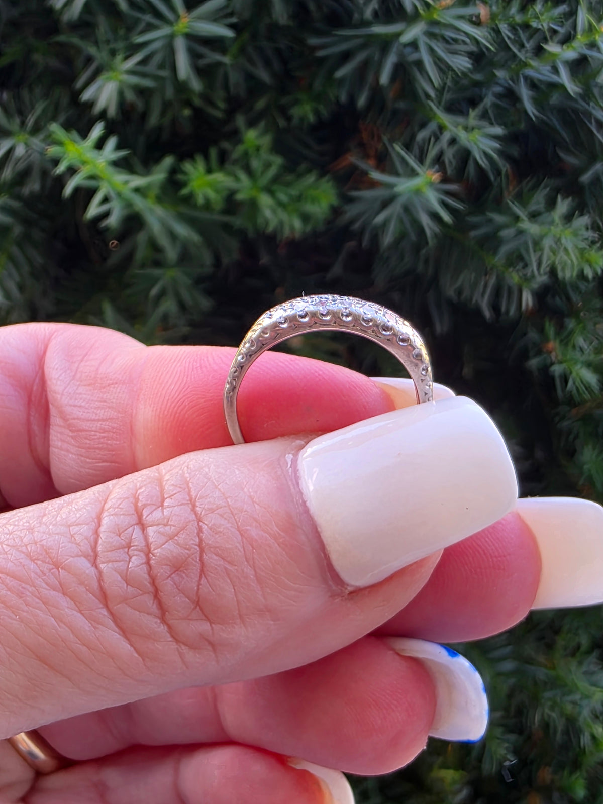Art Deco Platinum Double Row Diamond Ring
