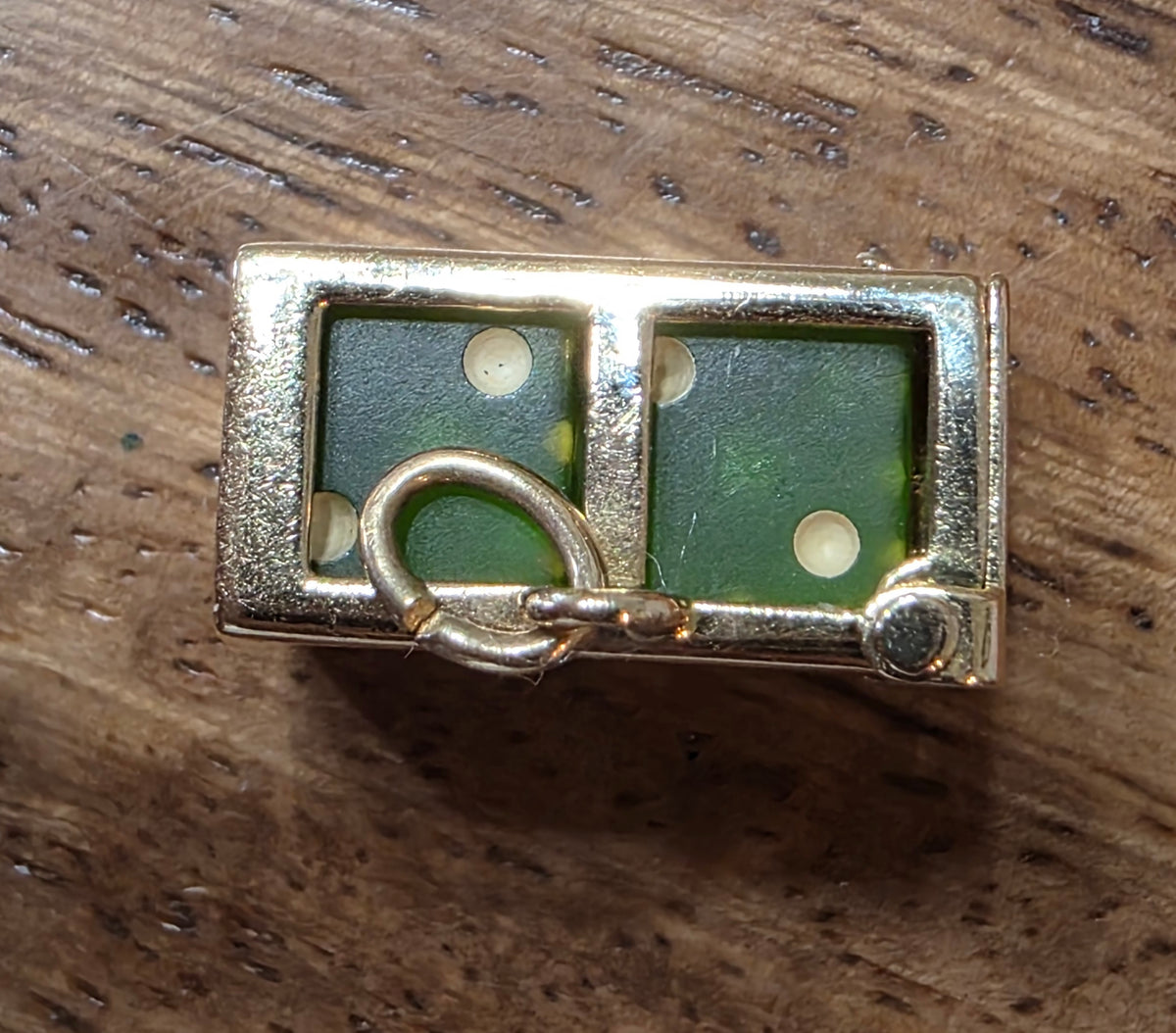 Vintage 14k Gold Bakelite Dice Charm