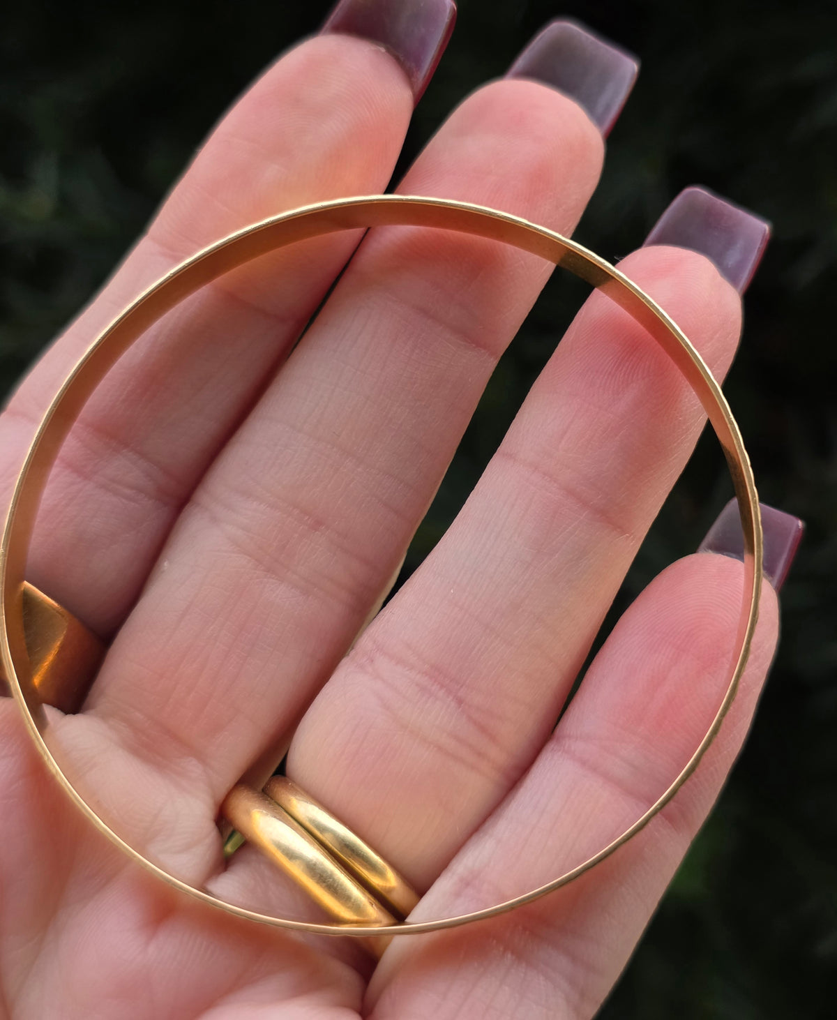 Vintage 14k Gold Patterned Bangle Bracelet - 6mm, 11.4 Grams