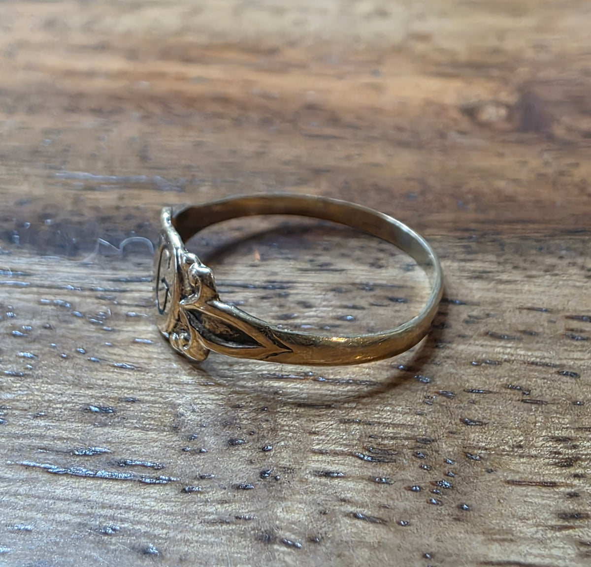 Antique Ostby & Barton 10K Gold Initial "G" Signet Ring, Size 3, Child/Pinky