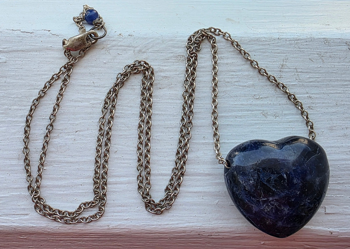 Sterling Silver Sodalite Heart Necklace