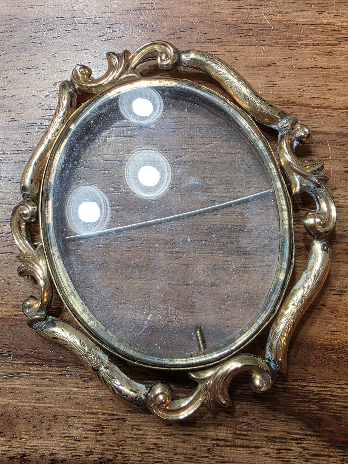 Antique Victorian Gold-Filled Swivel Locket Brooch Frame c. 1880s