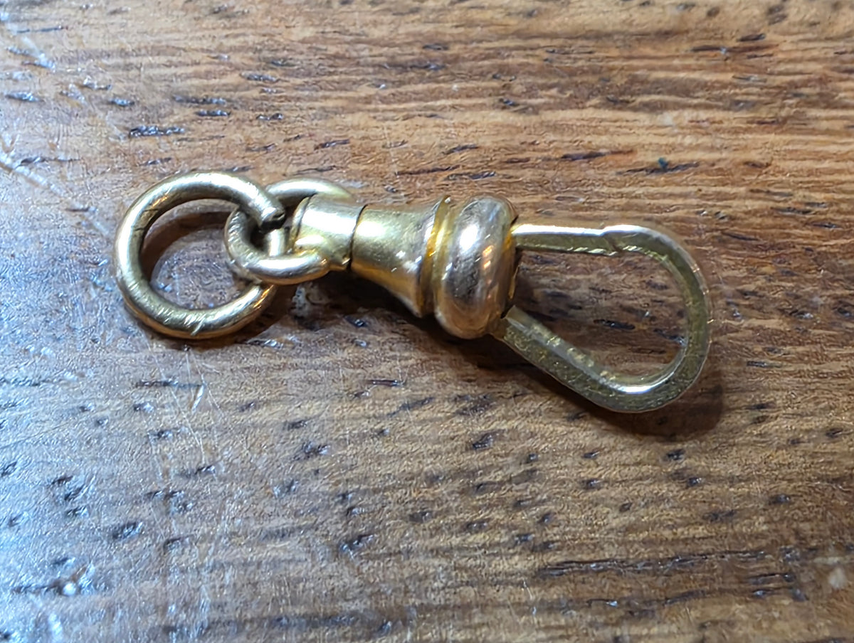 Antique Victorian 10k Yellow Gold Swivel Dog Clip