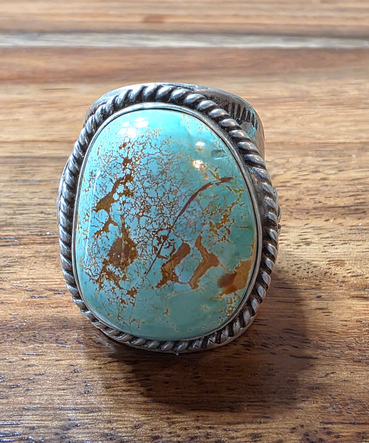 Navajo Lorenzo James Royston Turquoise Ring, Bold, Ornate