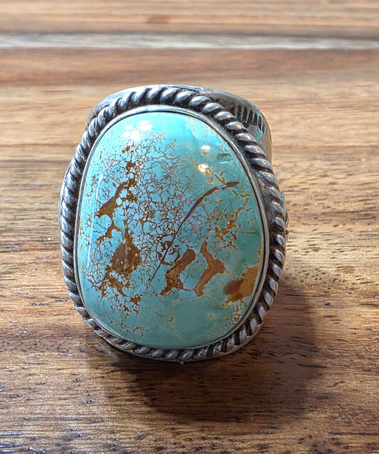 Navajo Lorenzo James Royston Turquoise Ring, Bold, Ornate