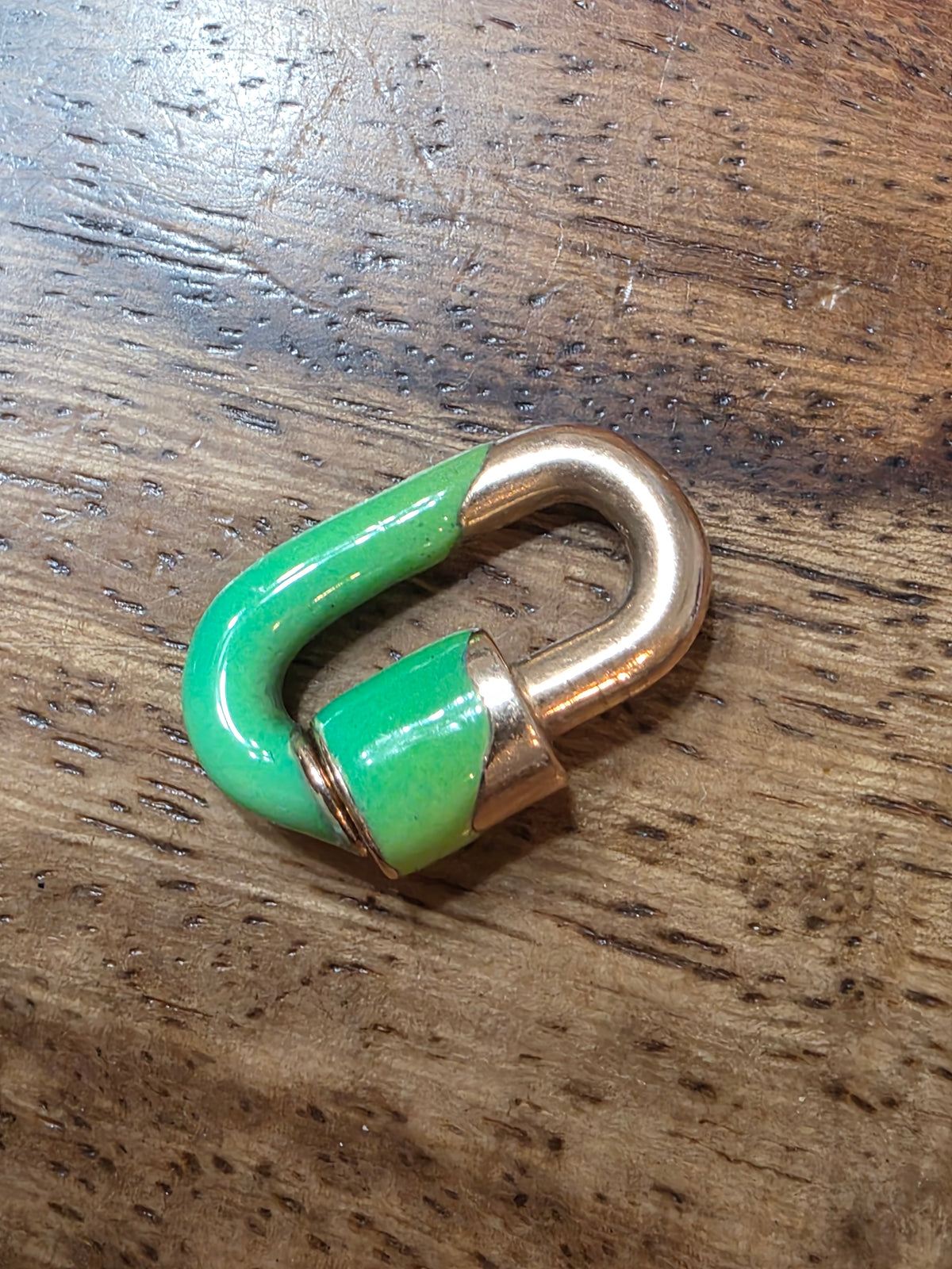 Marla Aaron 14K Rose Gold Enamel Vert Chubby Babylock