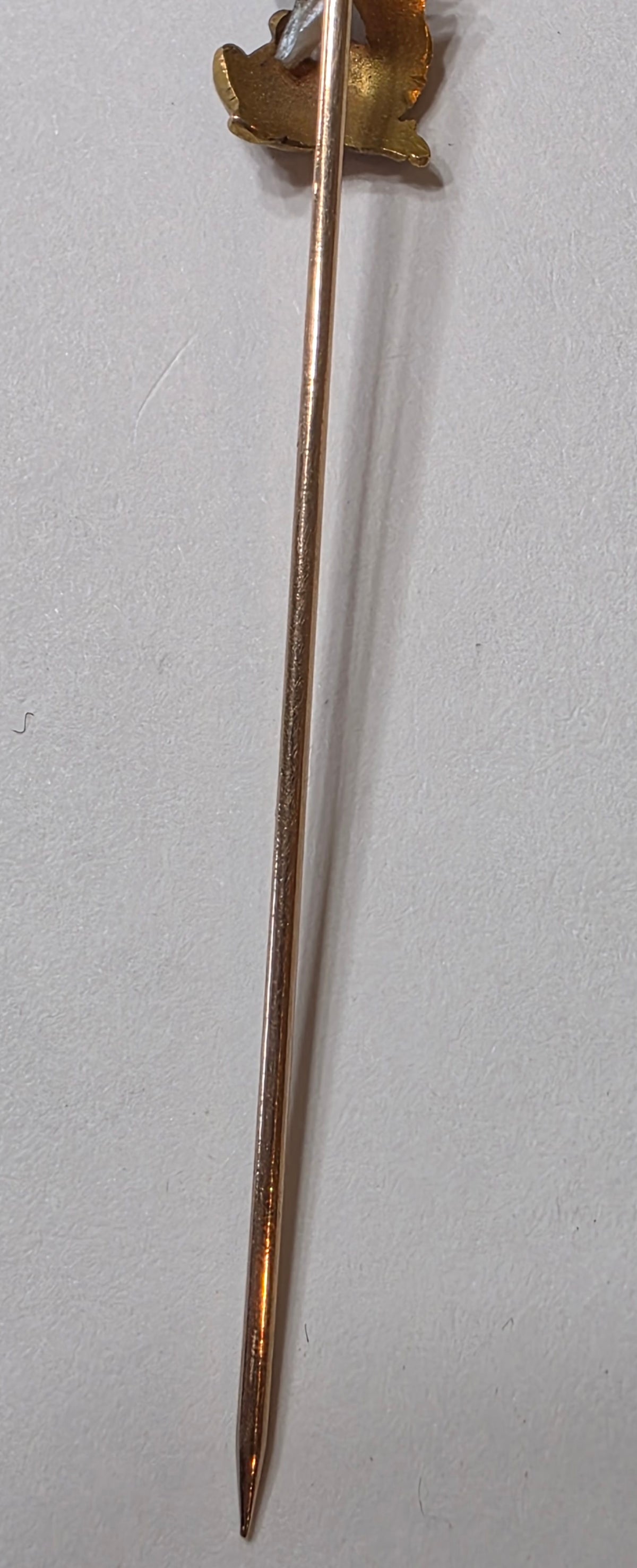 Art Nouveau 14k Gold And Freshwater Pearl Sea Serpent Stick Pin