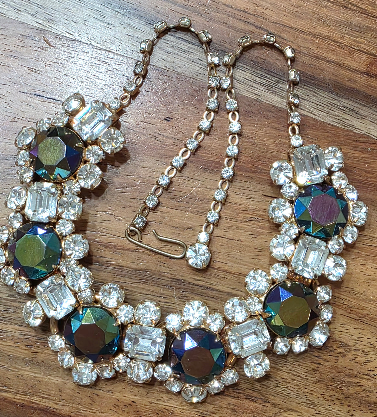 Gorgeous Vintage Juliana D&E Heliotrope & Clear Rhinestone Collar Necklace 1960s