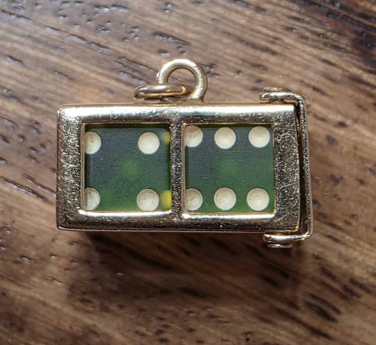 Vintage 14k Gold Bakelite Dice Charm