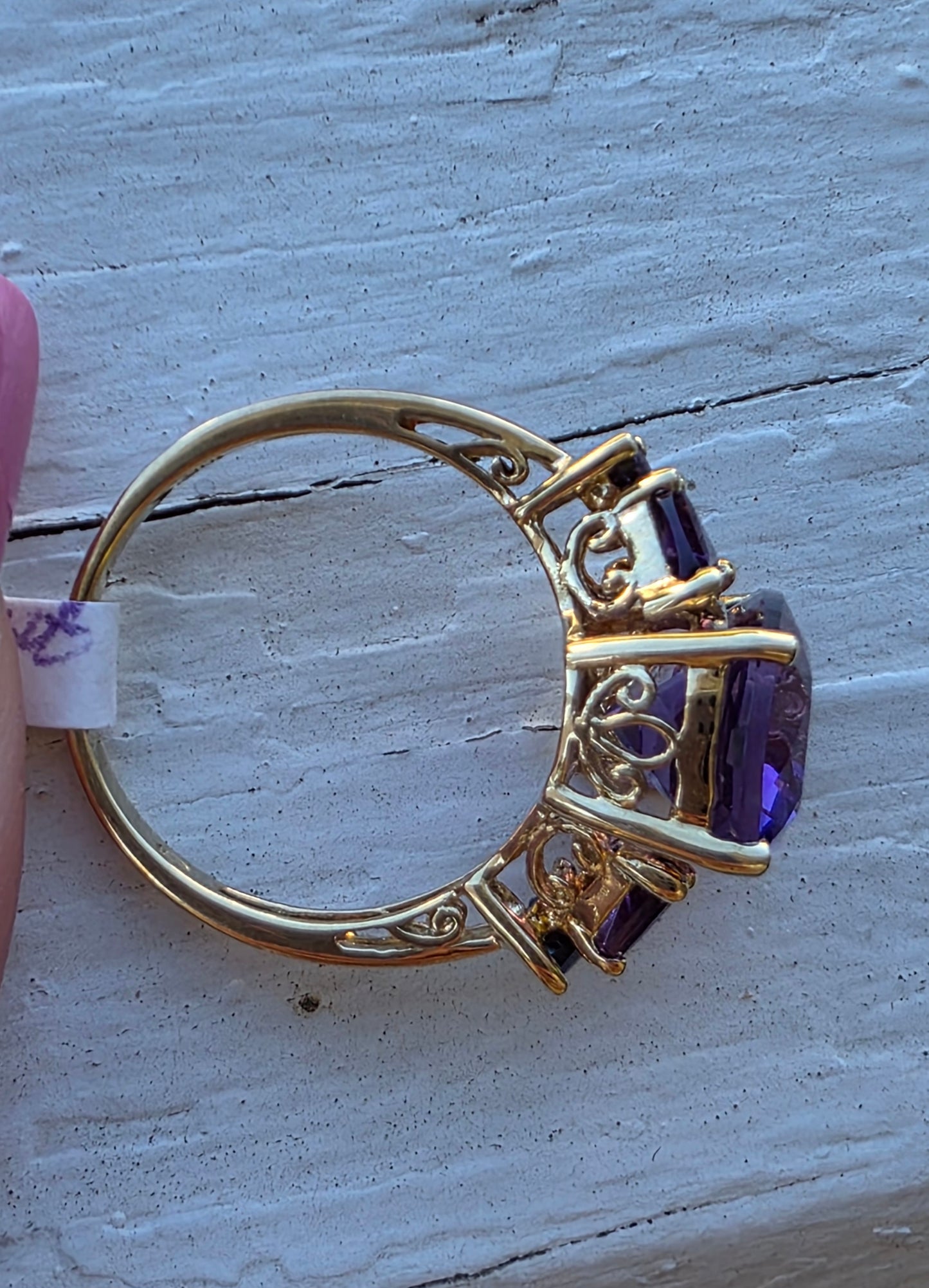 10k Yellow Gold Amethyst Cocktail Ring
