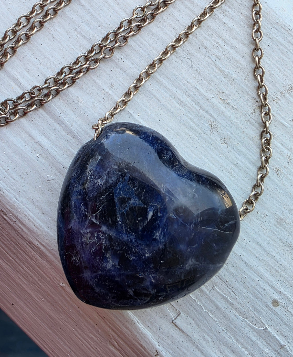 Sterling Silver Sodalite Heart Necklace