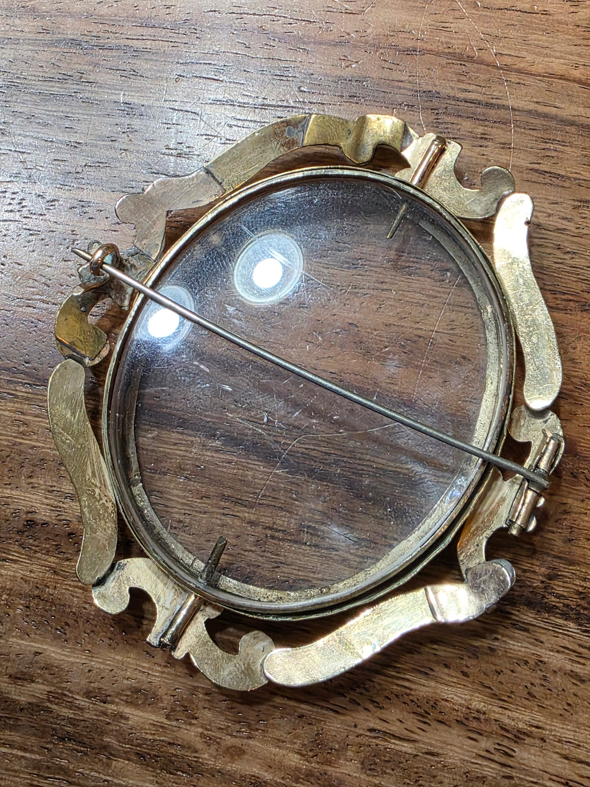 Antique Victorian Gold-Filled Swivel Locket Brooch Frame c. 1880s